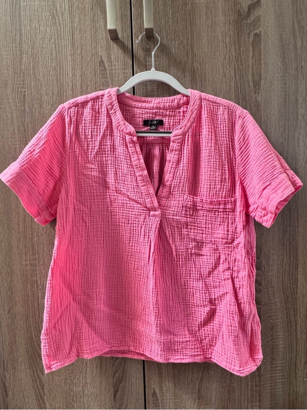 J. Crew Crinkle Gauze v-neck